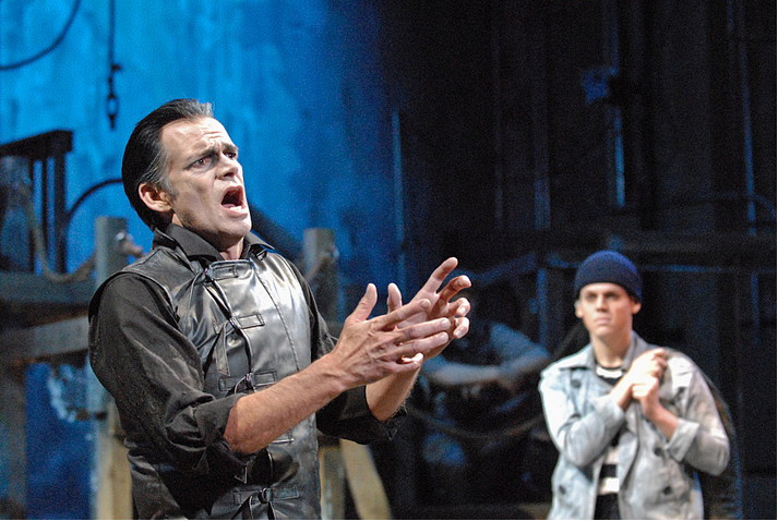  Mark Benninghofen as Sweeney Todd and Matthew Rubbelke as Anthony Hope in Theater Latte Da's production of "Sweeney Todd." George Byron Griffiths | Theater Latte Da 